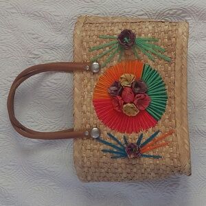 Vintage Straw Mexican Bag Tote